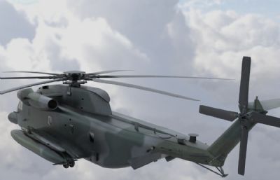 MH53海龙直升机,带驾驶舱
