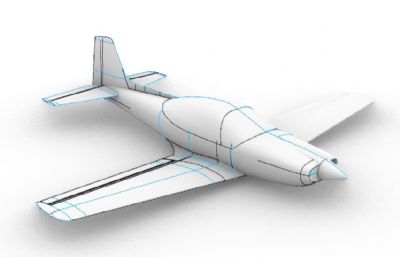 单座小飞机rhino素模