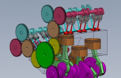 V6发动机内部结构模型