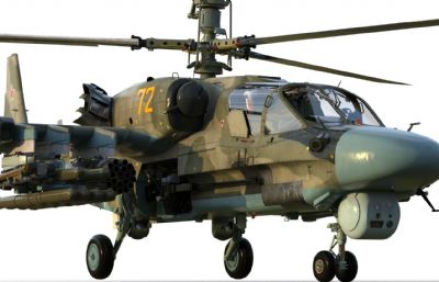 卡-52,Ka-52短吻鳄武装直升机3dmax模型