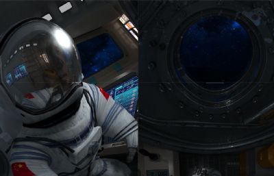 宇航员从空间站看太空,航空航天
