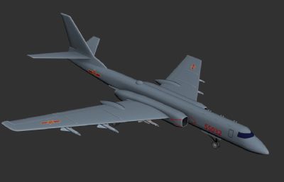 轰-6k中远程轰炸机OBJ模型
