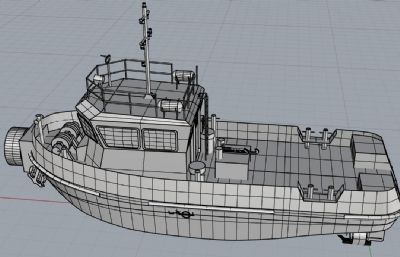 港口牵引船,停泊船rhino模型