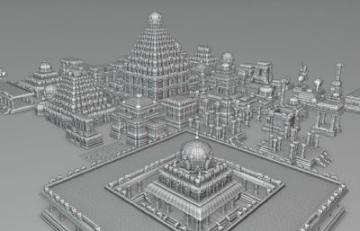 各种泰国神庙建筑合集blender模型