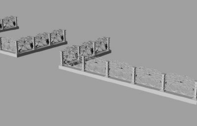 铁艺围栏,围墙rhino模型