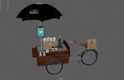 创意咖啡车,自行车改装小吃车,路边摊