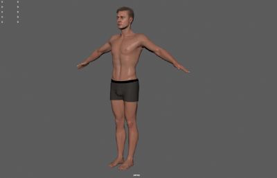 3D扫描男人体,青年角色
