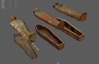 孔苏的棺木,埃及法老棺材,古埃及木乃伊石棺