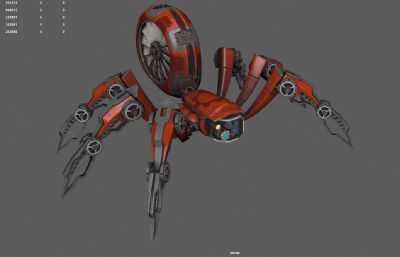 涡轮蜘蛛机器人,机械蜘蛛,带攻击动画