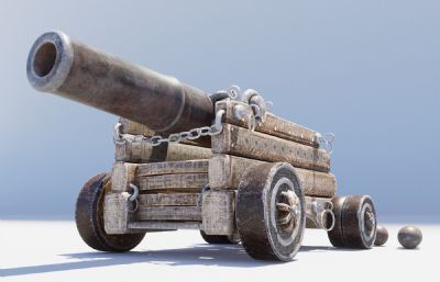 中世纪防御大炮,多种格式的源文件
