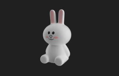 小白兔,卡通可爱兔子C4D模型