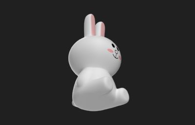 小白兔,卡通可爱兔子C4D模型