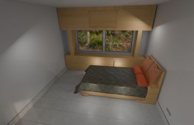 简单写实卧室blender模型