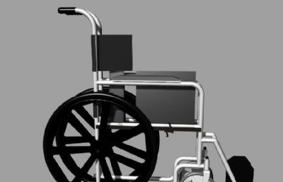 折叠好的轮椅,医院租赁轮椅rhino模型