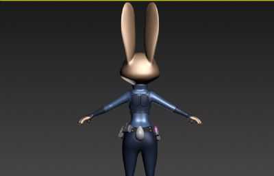 疯狂动物城女警兔子3dmax模型