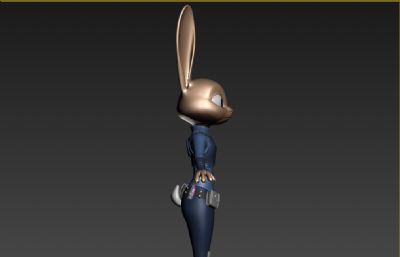 疯狂动物城女警兔子3dmax模型