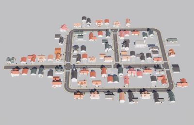 欧式别墅群,小城镇3dmax模型