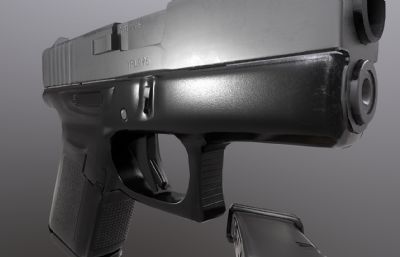 Glock43手枪,游戏枪械FBX模型