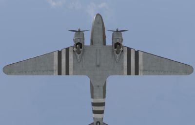 美国空军用运输机C-47,空中火车,带内饰