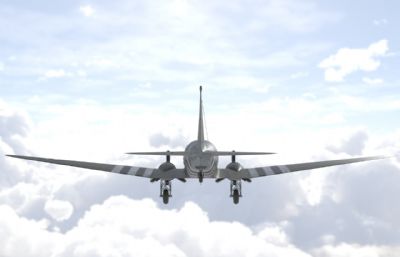 美国空军用运输机C-47,空中火车,带内饰