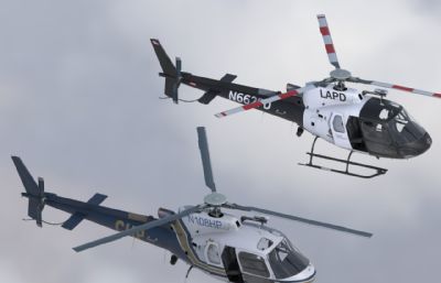 欧洲直升机AS350,包含2套涂装