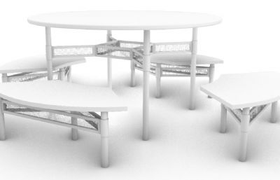 拼合餐桌椅rhino模型
