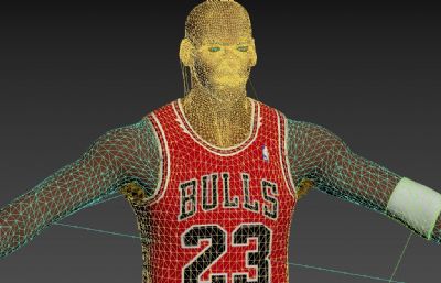 NBA球员乔丹,篮球运动员3dmax模型