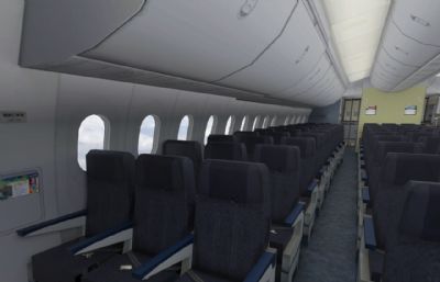 海南航空波音787客机,民航飞机,带驾驶室,头等舱,经济舱,7种涂装