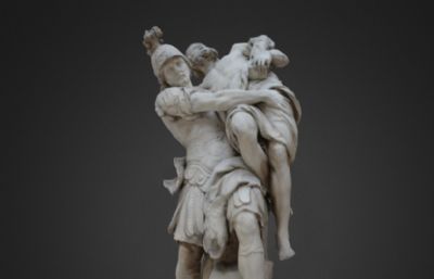卢浮宫雕塑组合,OBJ塌陷模型