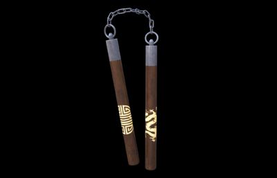 双截棍 龙纹双节棍 两节棍塌陷模型