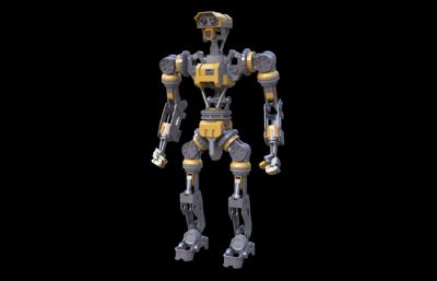 科幻机器人 机甲战甲 智能机器人塌陷模型