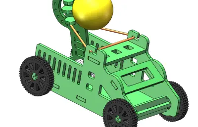 木制拼圖投球車