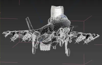 F-35B閃電 Ⅱ隱身戰(zhàn)斗機(jī),帶駕駛艙,掛載武器