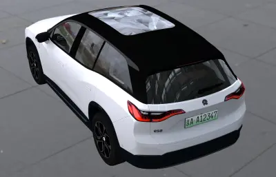 蔚來(lái)ES8汽車(chē),帶內(nèi)飾,已塌陷