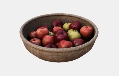 水果 竹編框+蘋果 水果盤