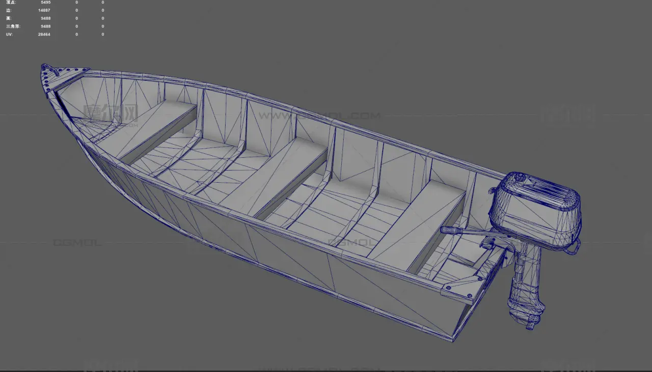 小船快艇 釣魚船 沖鋒艇塌陷模型