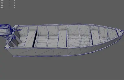 小船快艇 釣魚船 沖鋒艇塌陷模型