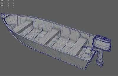 小船快艇 釣魚船 沖鋒艇塌陷模型
