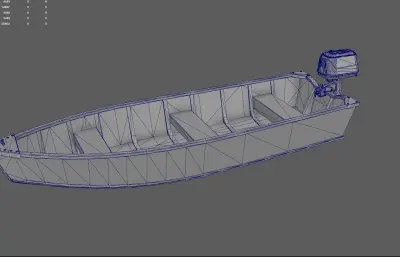 小船快艇 釣魚船 沖鋒艇塌陷模型