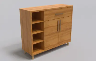 雙門一抽左空鞋柜帶孔位結(jié)構(gòu)