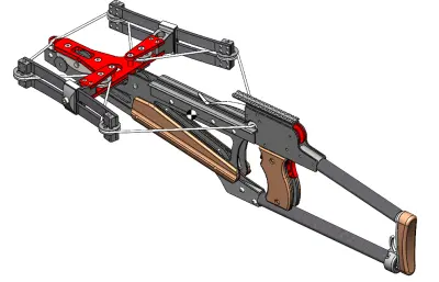 仿古双弩弓solidworks模型