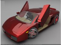 红色时尚跑车3d模型