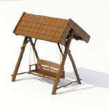 木质秋千椅3d模型