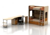 小孩床和书桌3D模型