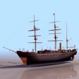 英国发现号木船3D模型