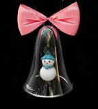 精致的圣诞玻璃铃铛和雪人3D模型