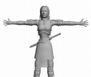 女战士,女人3D模型