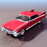 红色老式汽车3D模型