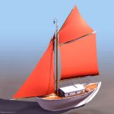小型帆船3D模型