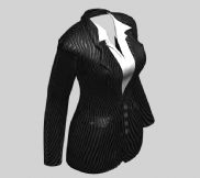 女士黑色条纹商务衬衫3D模型